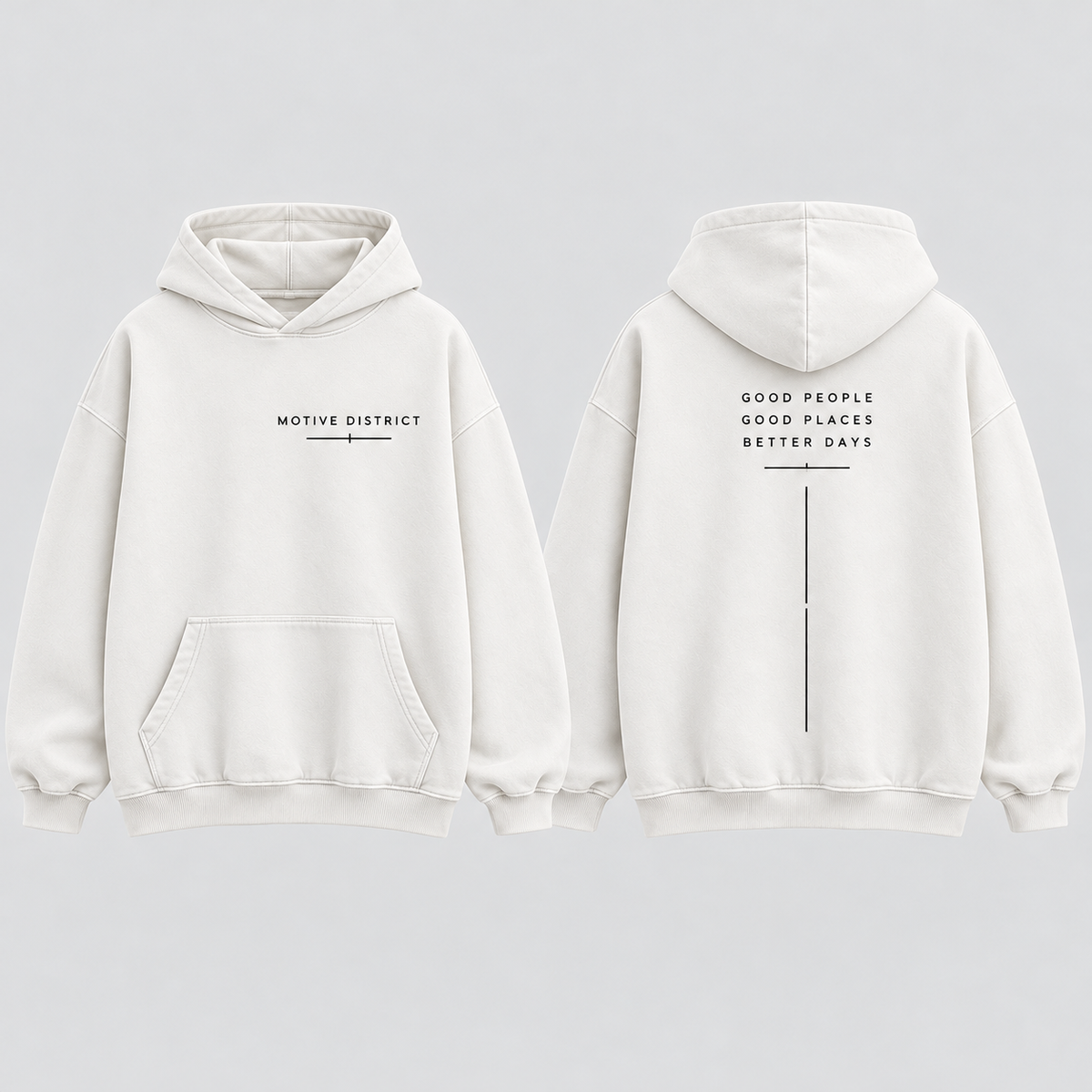 MOTIVE DISTRICT – Typo Line Hoodie