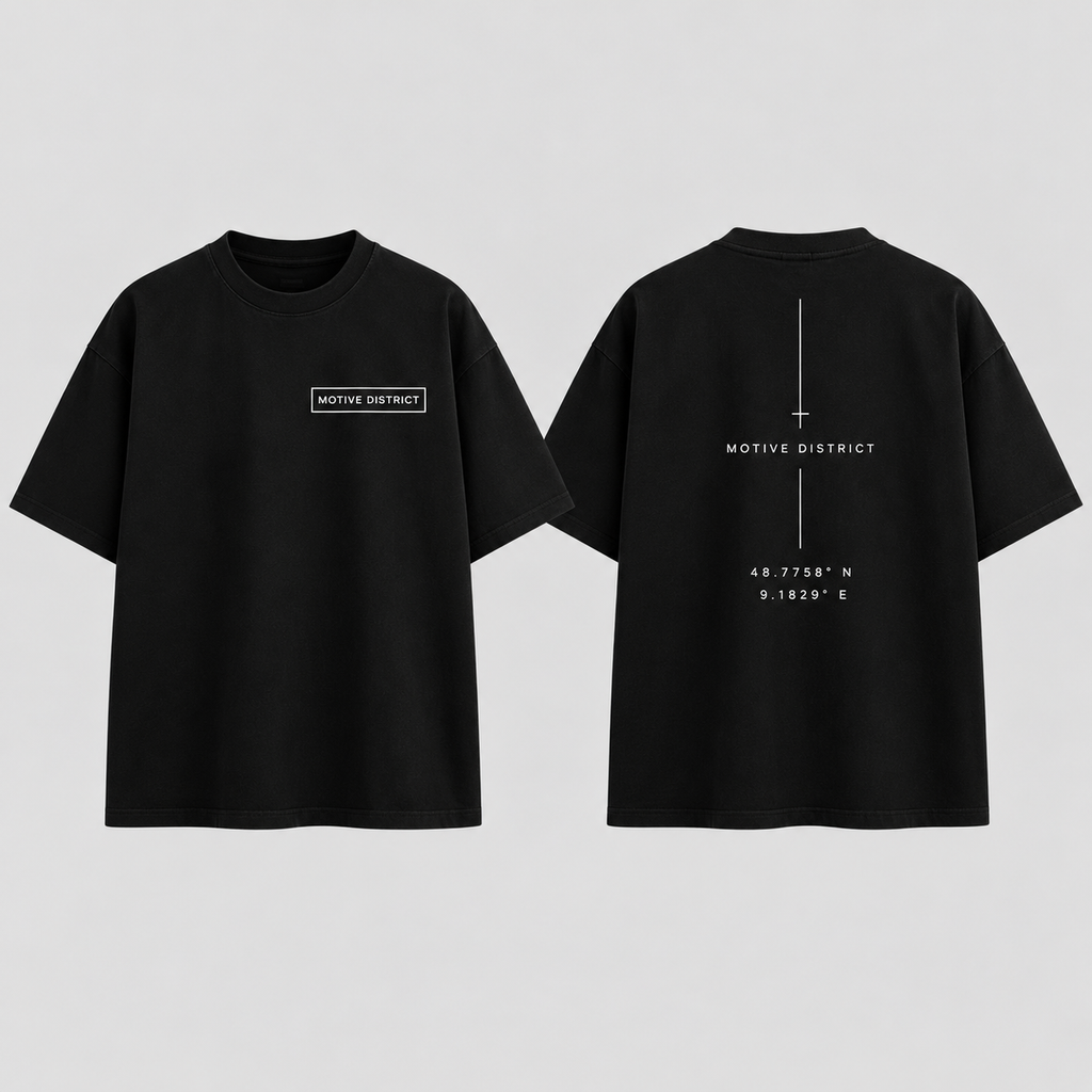 MOTIVE DISTRICT – Minimal Box Oversized T-Shirt