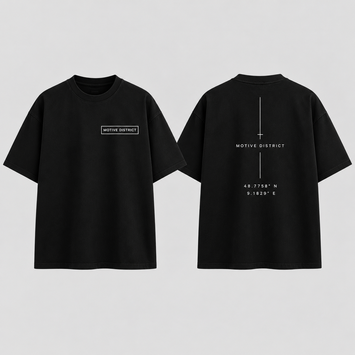 MOTIVE DISTRICT – Minimal Box Oversized T-Shirt