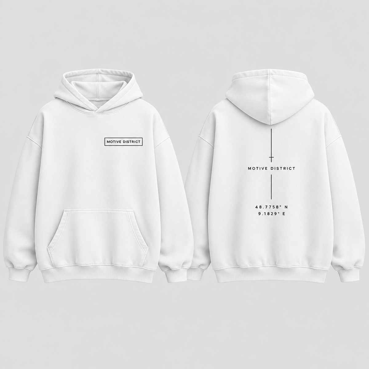 MOTIVE DISTRICT – Minimal Box Hoodie