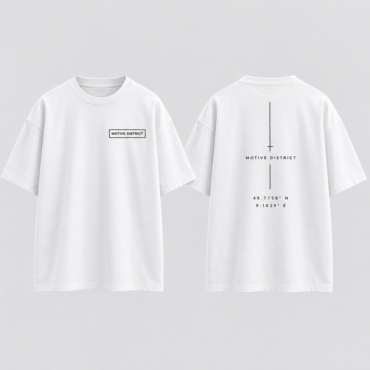 MOTIVE DISTRICT – Minimal Box Oversized T-Shirt