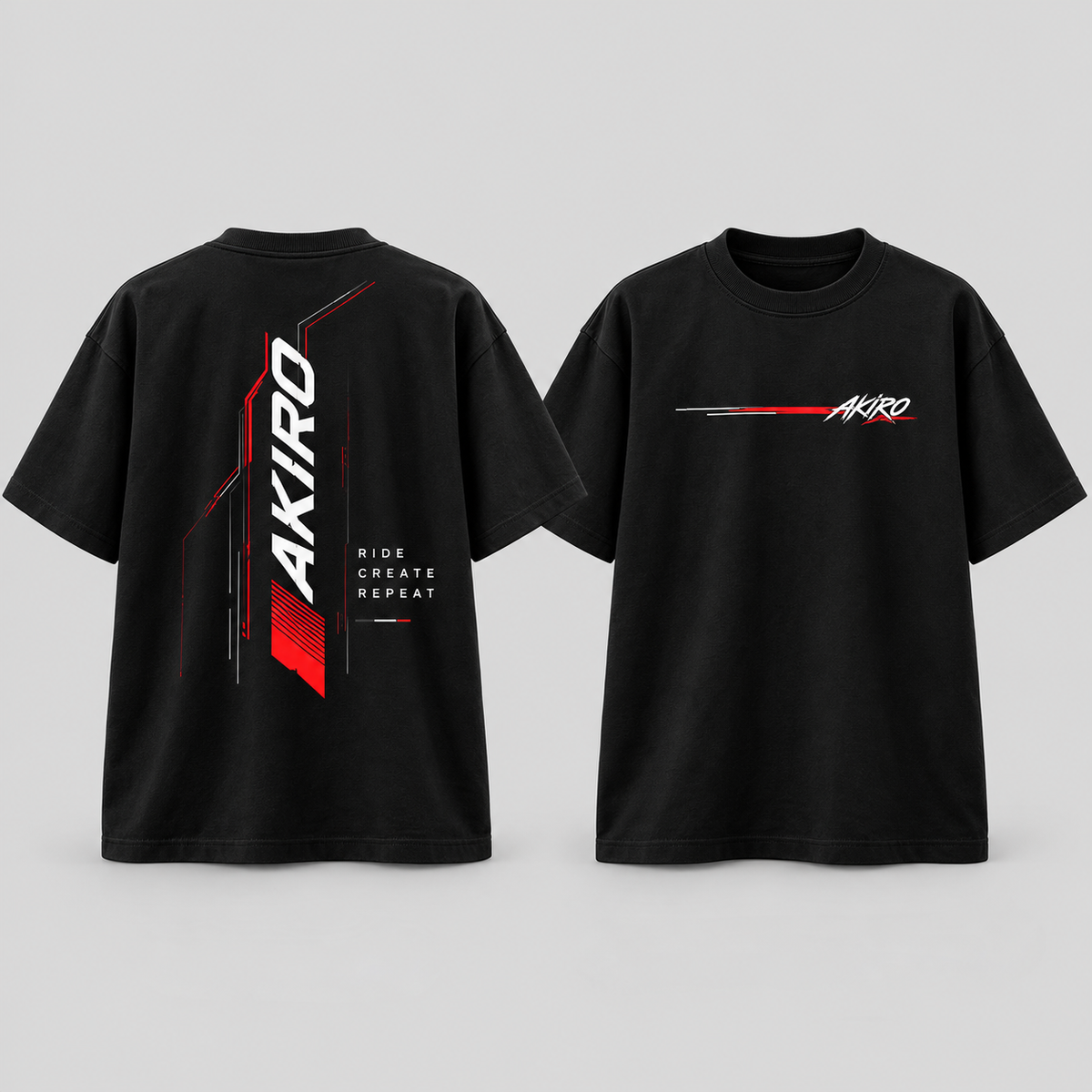 AKIRO – Track Lines Oversized T-Shirt