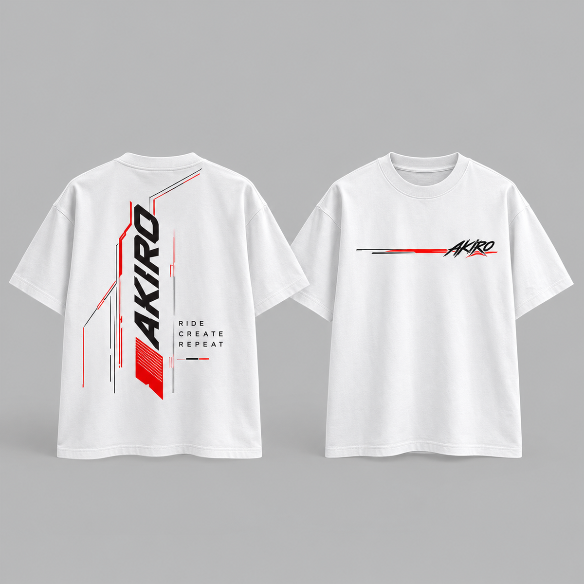 AKIRO – Track Lines Oversized T-Shirt