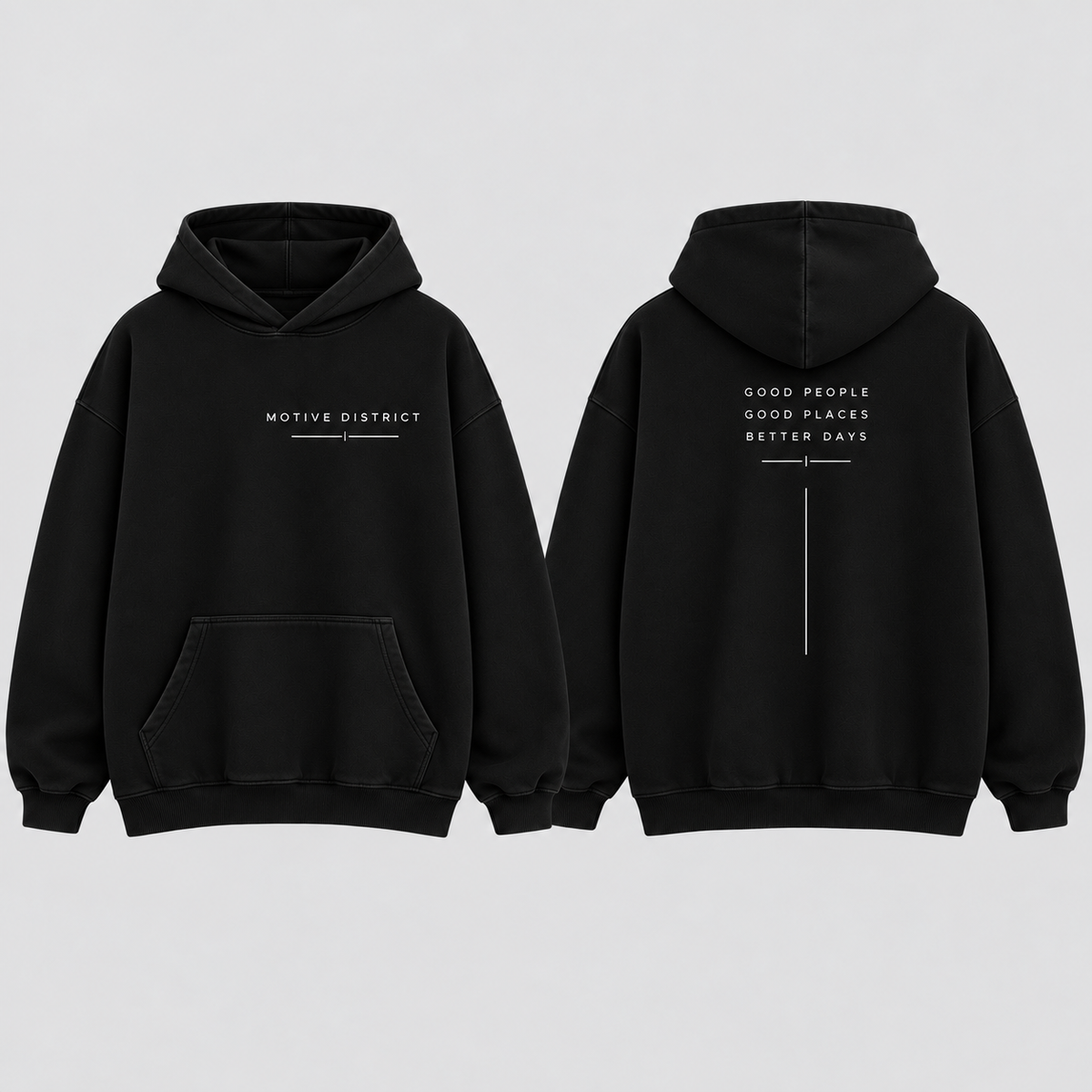 MOTIVE DISTRICT – Typo Line Hoodie