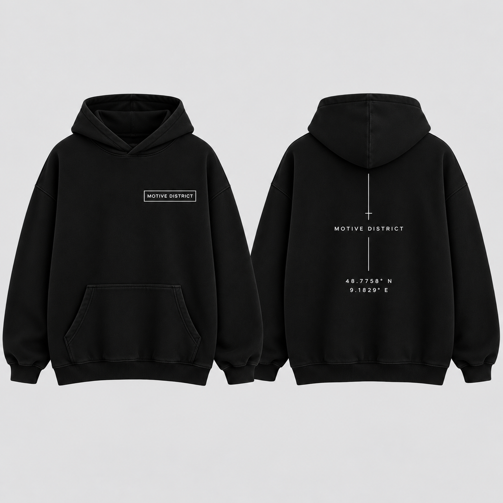 MOTIVE DISTRICT – Minimal Box Hoodie