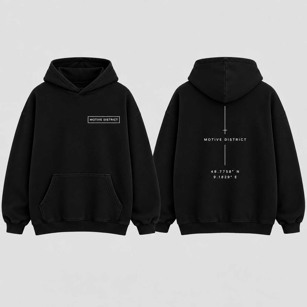 MOTIVE DISTRICT – Minimal Box Hoodie