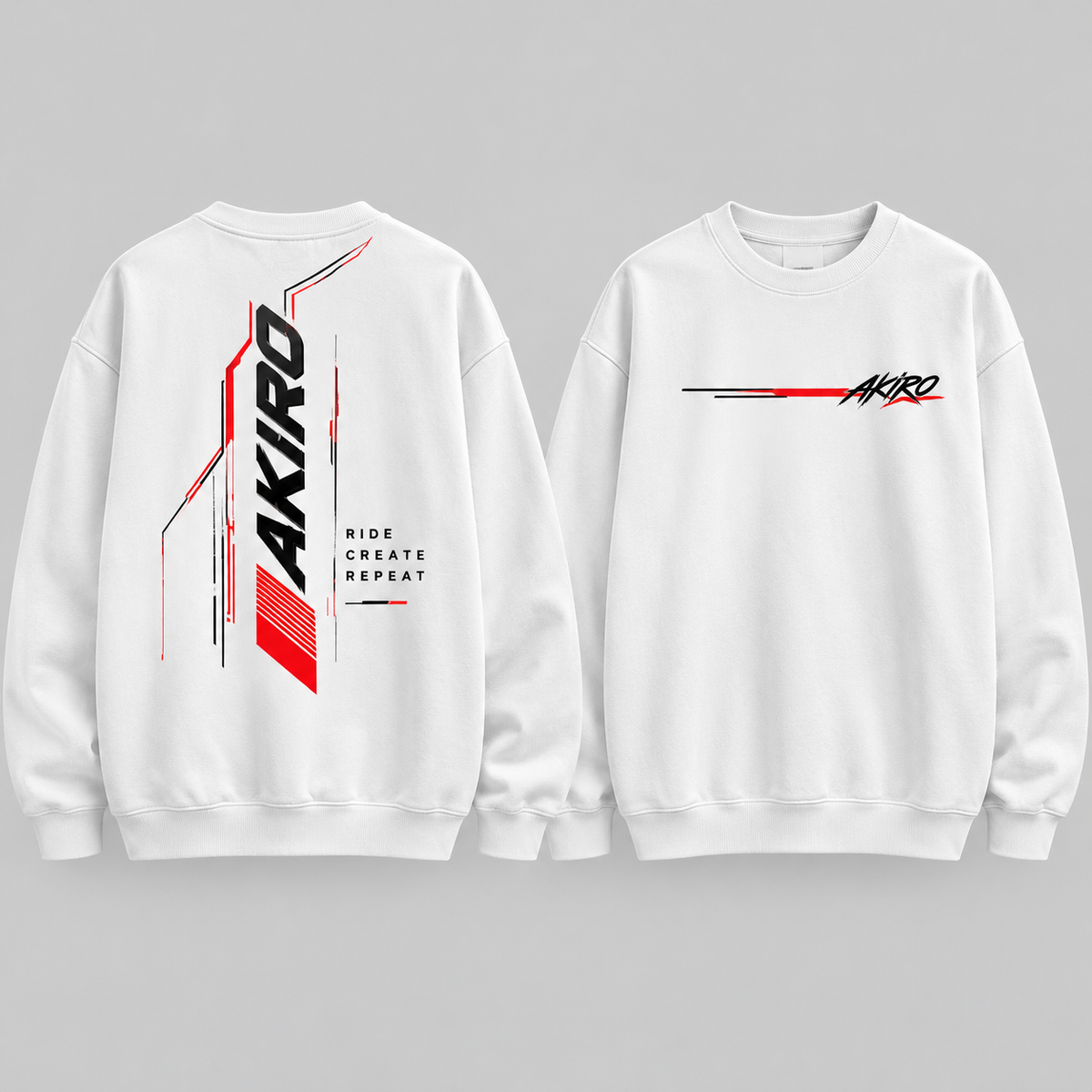 AKIRO – Track Lines Oversized Sweatshirt