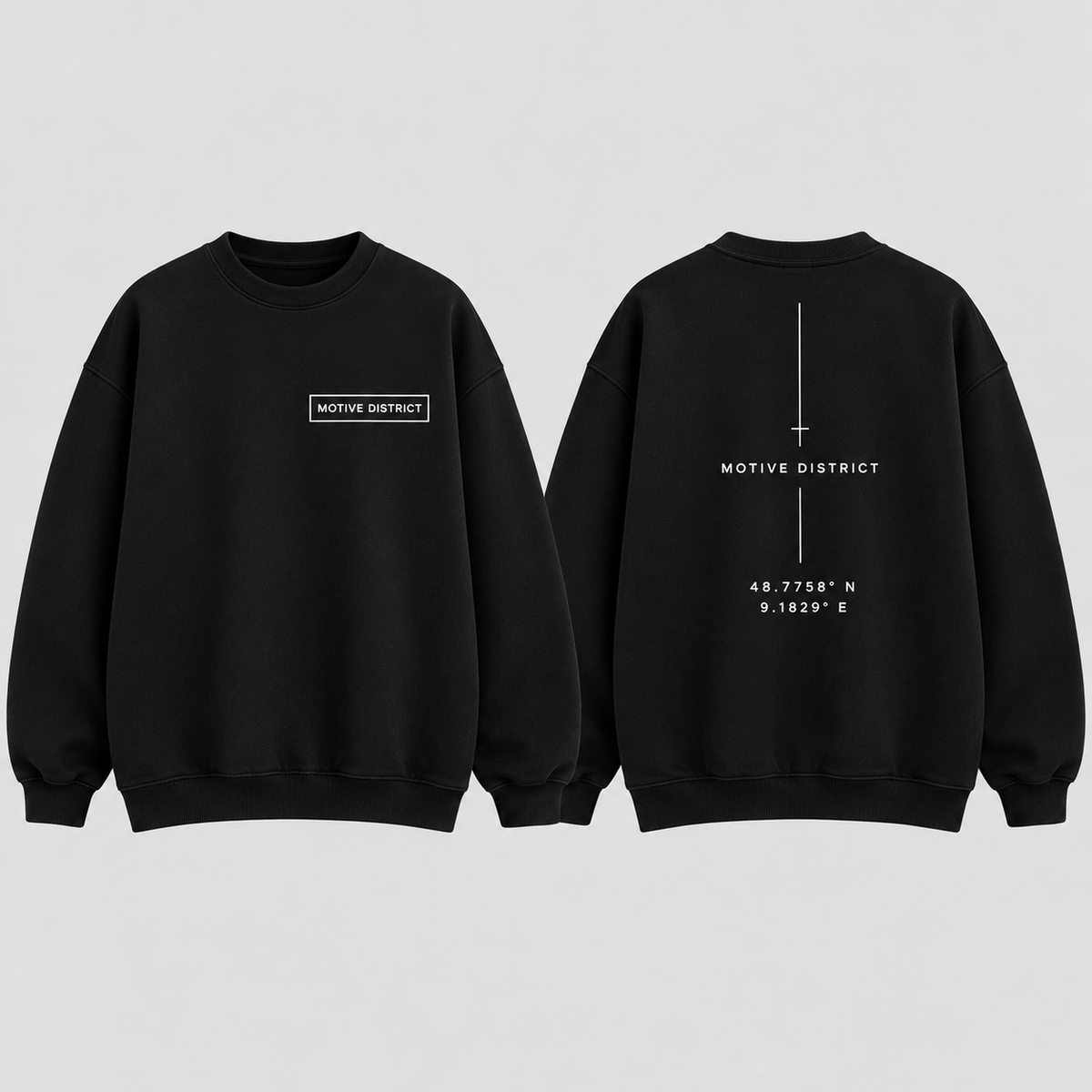 MOTIVE DISTRICT – Minimal Box Oversized Sweatshirt
