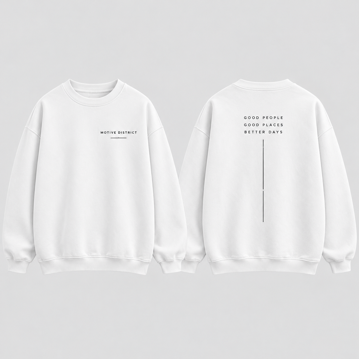 MOTIVE DISTRICT – Typo Line Oversized Sweatshirt