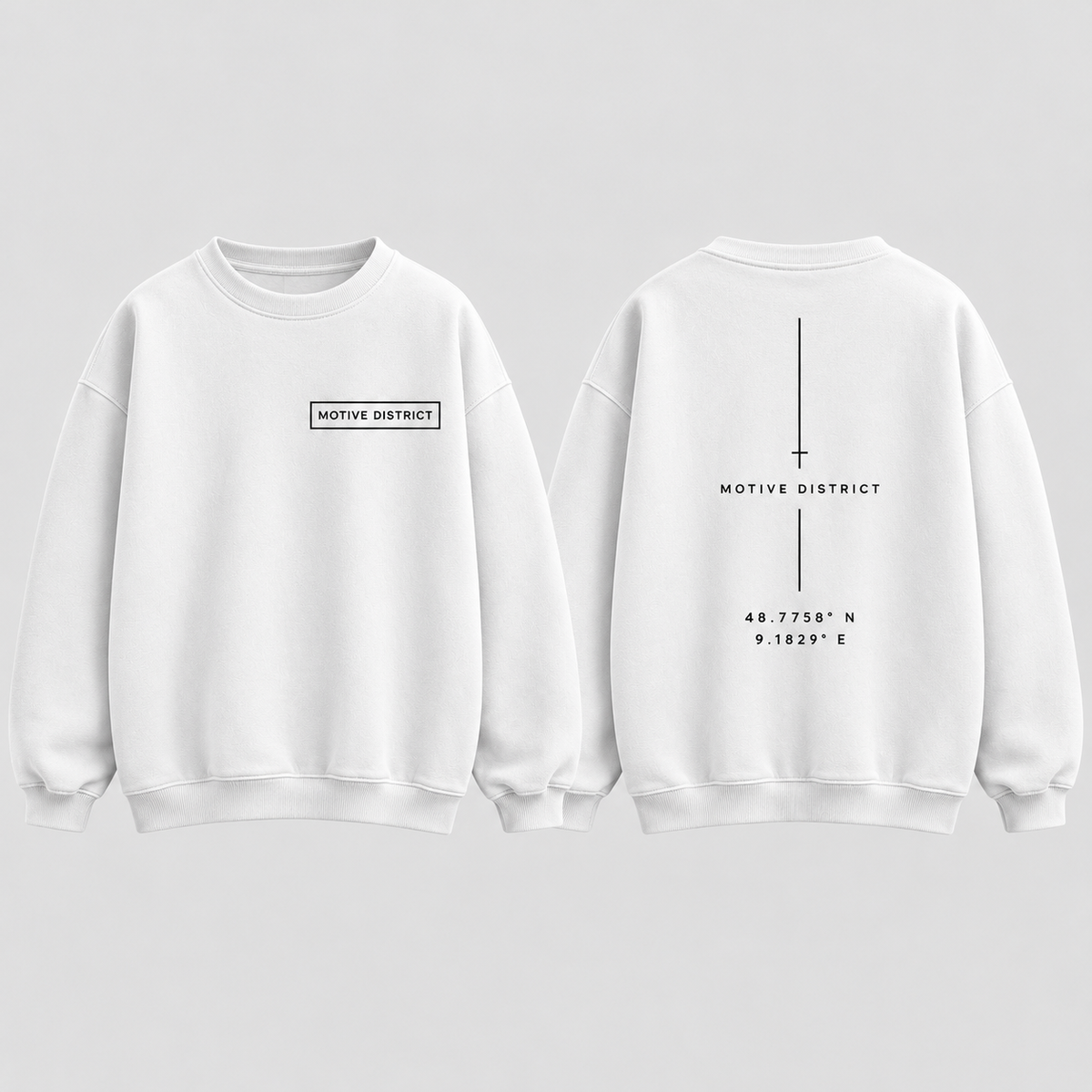 MOTIVE DISTRICT – Minimal Box Oversized Sweatshirt